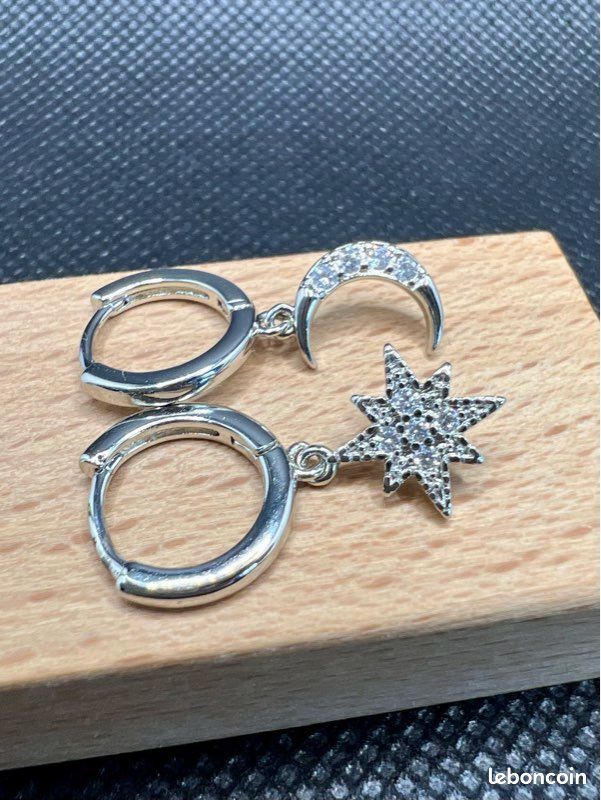 Boucles D'oreilles étoile En Argent 925 Yumilok - Zircons, Diamètre 1cm, Couleur Argent, Cadeau Femme