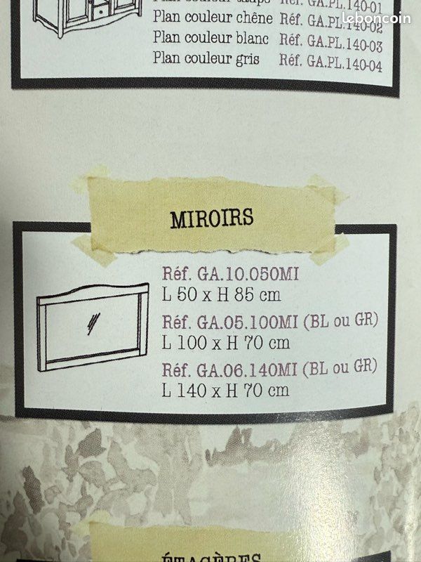 Meuble de salle de bain douche sous vasque avec miroir marque COLLIN ARREGO gamme LA GUARRIGUE (image 6)