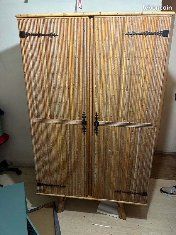Armoire année 1950 en bambou (image 1)