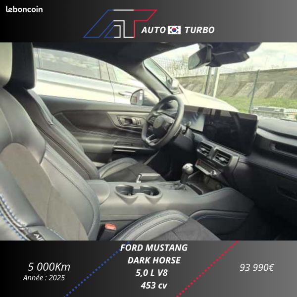 Ford MUSTANG FASTBACK 5.0 V8 453CH DARK HORSE / PAS DE MALUS / CERAMIQUE COMPLETE / PPF / EXTENSION (image 10)