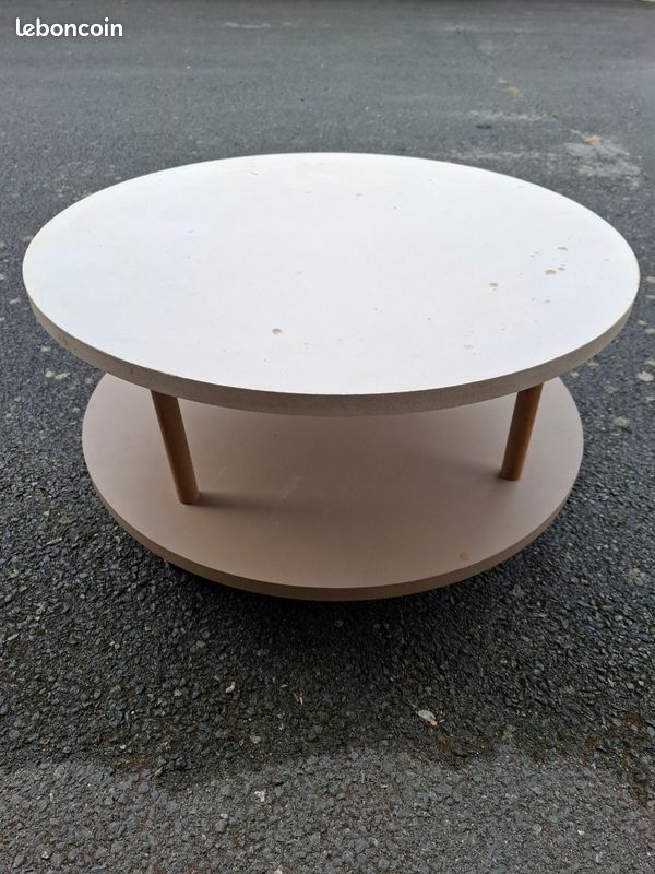 Table basse ronde 2 plateaux (image 1)