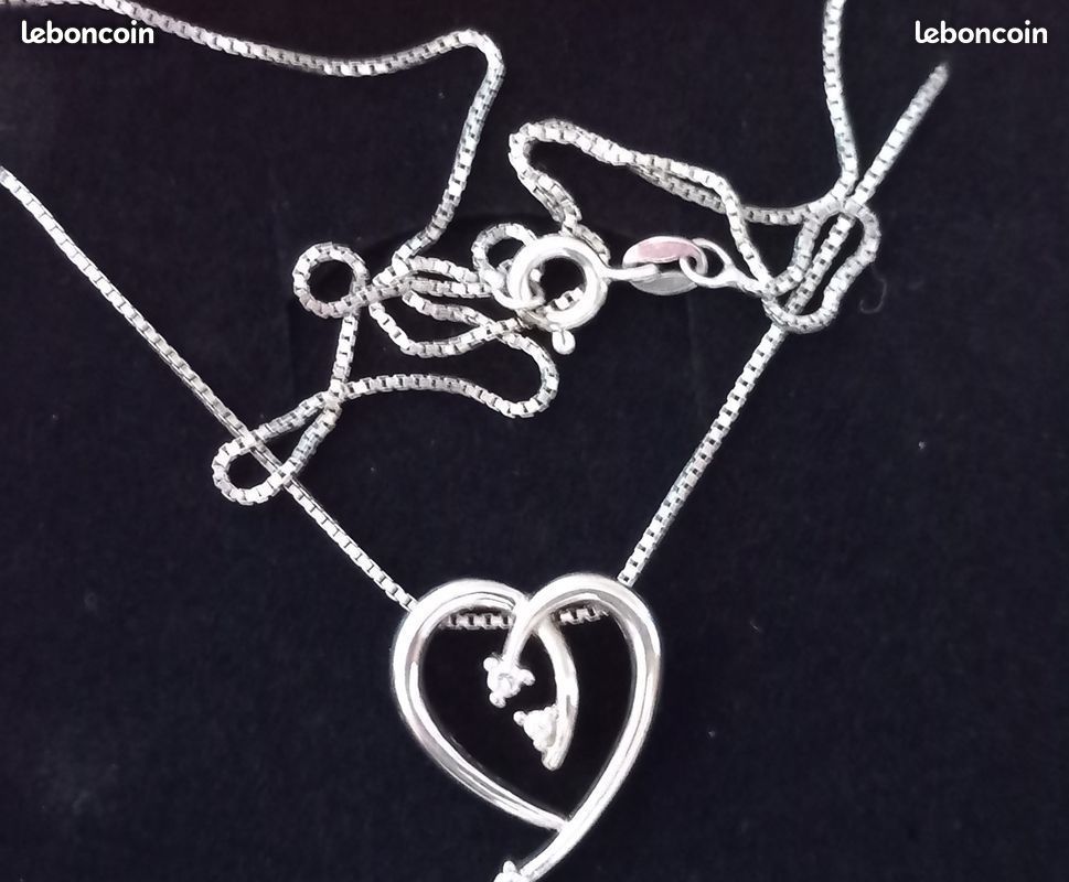 Collier en argent 925 pendentif cœur neuf (image 2)