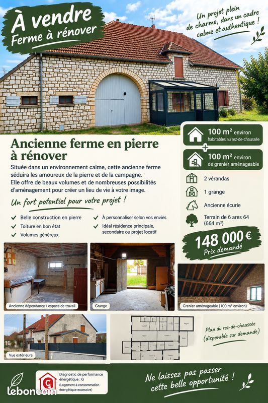 Maison 5 pièces 200 m² · à Tavaux · 200 m² · 148 000 €