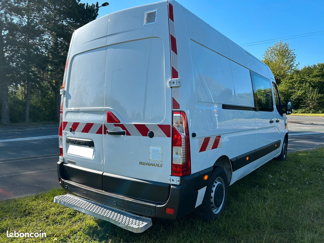 21 900 ht - renault master l3h2 cabine approfondie 6 places / clim / reg / tel / camera / feux auto / marche pied / int bois (image 8)