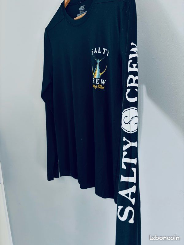Chemise Salty Crew Homme, Manches Courtes, Bleu Poussiéreux - Taille Large - Neuf Avec étiquette