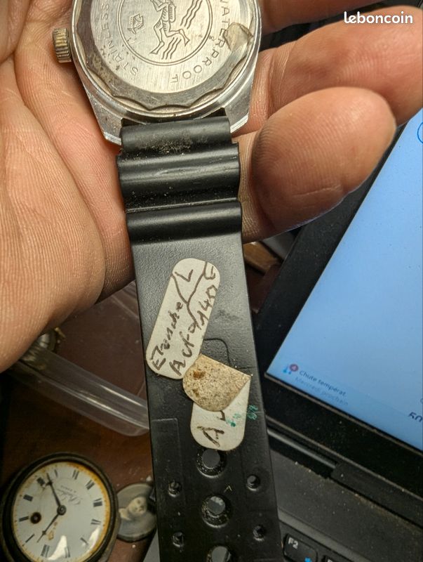 Montre De Plongée Vintage CINCASET Années 60 - Mécanique Manuel Cadran Noir Argenté