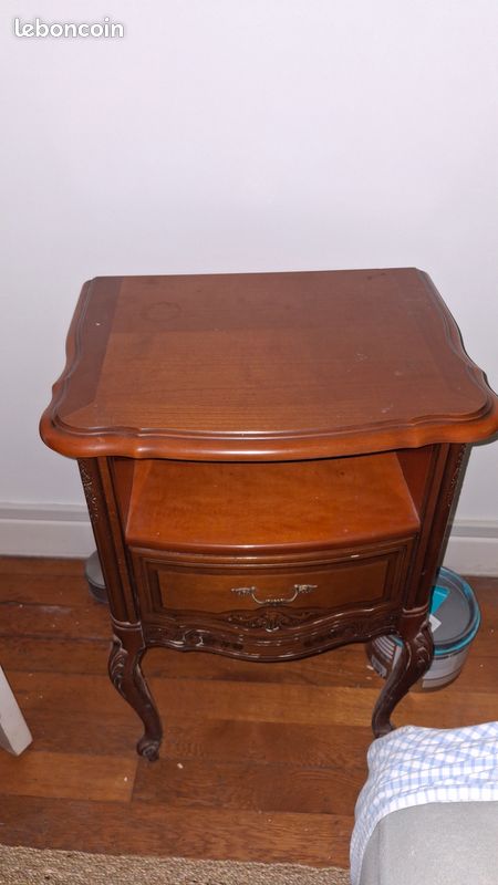 Ensemble lit 140 , 2 chevets et une commode style Louis XV merisier (image 1)