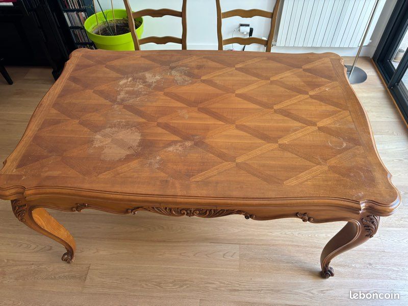 Table de salon extensible en bois et 4 chaises (image 4)