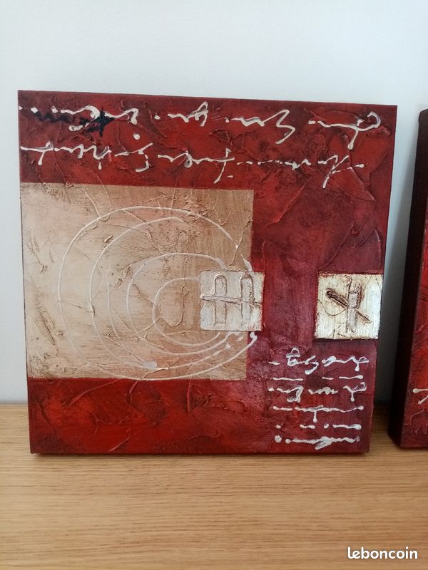 3 tableau rouge et or (image 3)