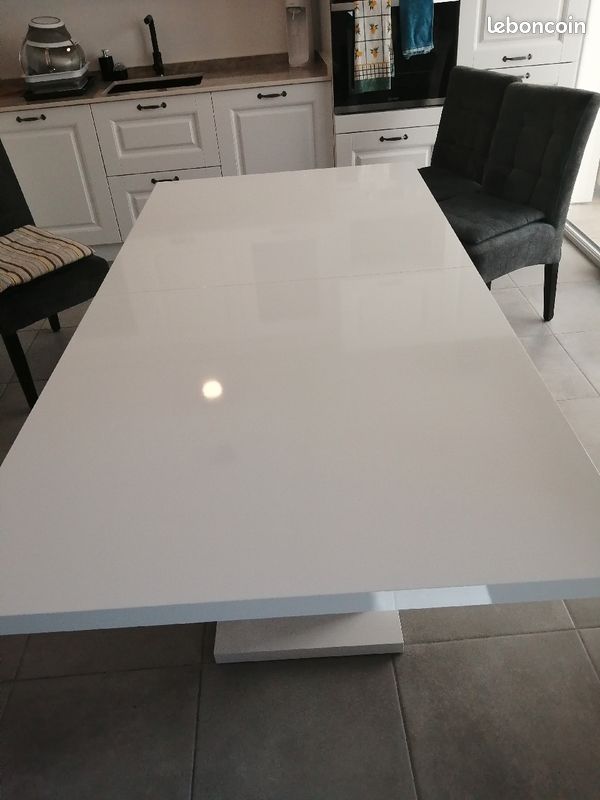 Vend table de séjour 180cm+ rallonge en zpirit blanc (image 2)
