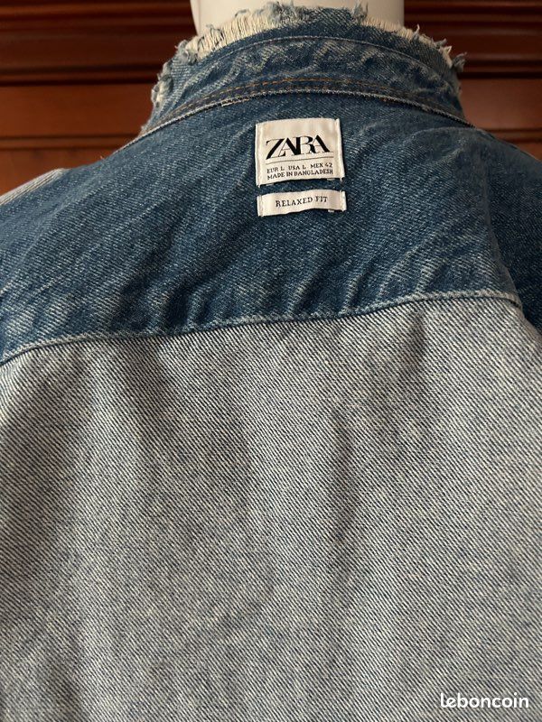 Lot Chemise Jeans XL + Pull Zara Taille L - Occasion En Très Bon état, Couleur Noir