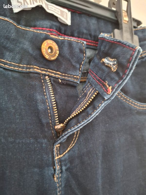 Jeans skinny bleu marine réglable 10 ans Okaïdi (image 4)