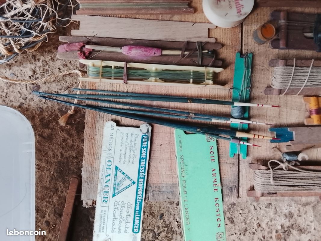 Matériel de pêche ancien truite pour pêche à la cuillère