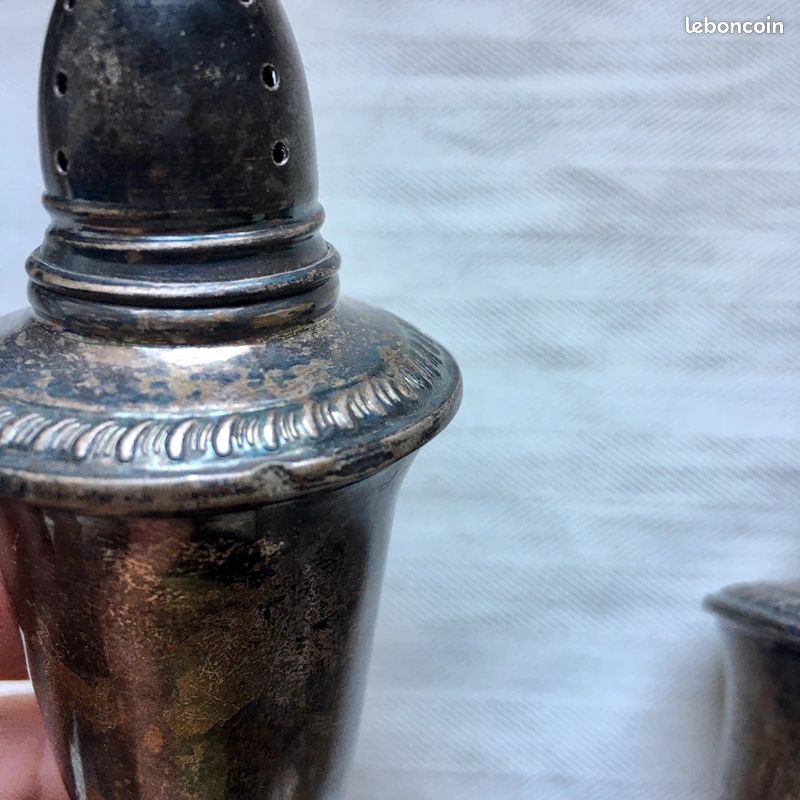 Salière Poivrière Argent Sterling Vintage Crown (US) (image 11)