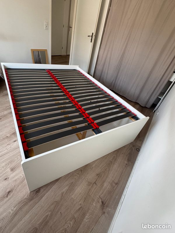Vend lit + sommier 140x190 avec rangements (image 5)