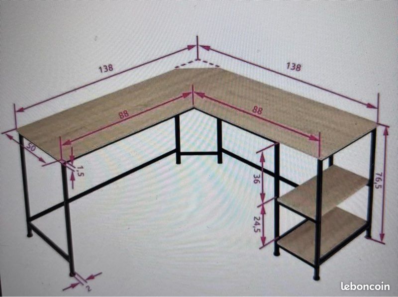 Bureau d’angle style industriel (image 5)