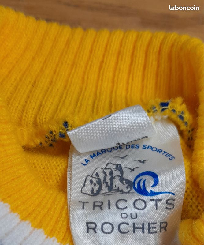VINTAGE Maillot cycliste LA BAZOUGE Tricots du Rocher OUEST
