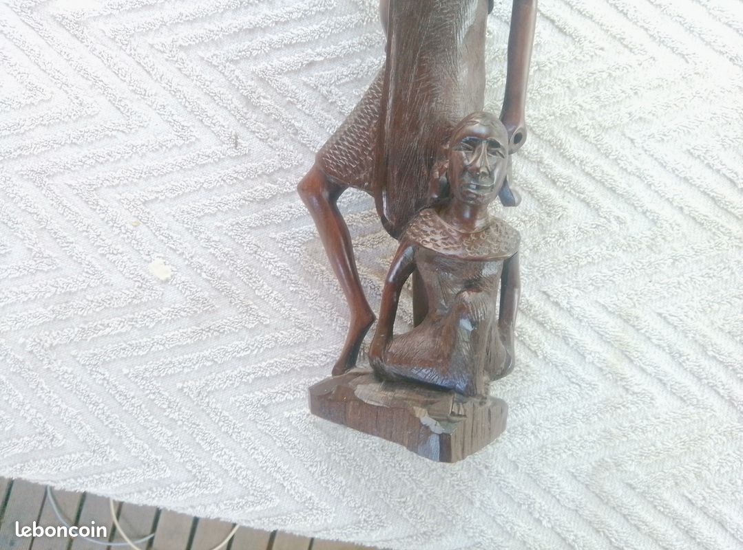Statue art africain en bois hauteur 34 cm (image 2)