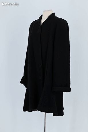 Manteau Femme Sonia Rykiel En Laine 100% - Taille 38FR - Noir - Occasion Très Bon état