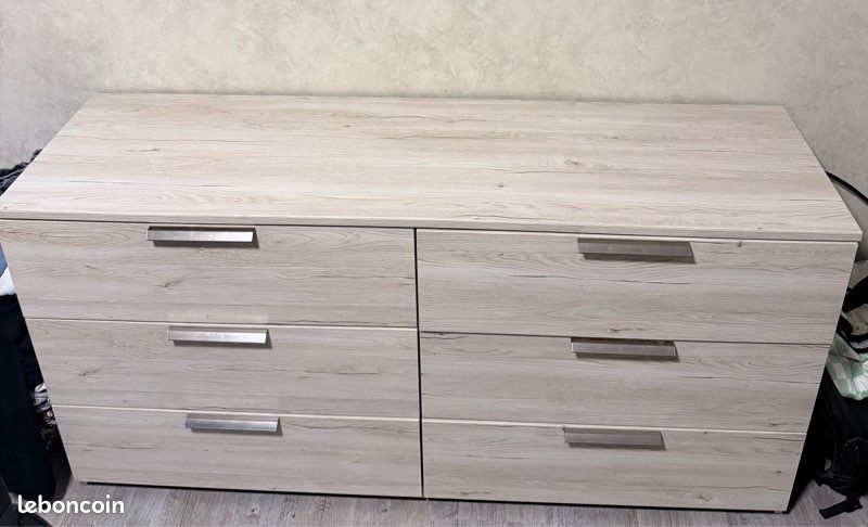 Commode 6 tiroirs bois (image 1)
