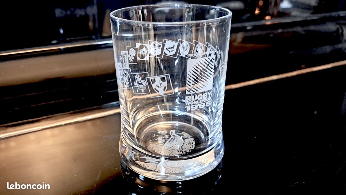Verre Vintage Rugby 1995, Collection Ou Déco, Transparent, Sans Marque