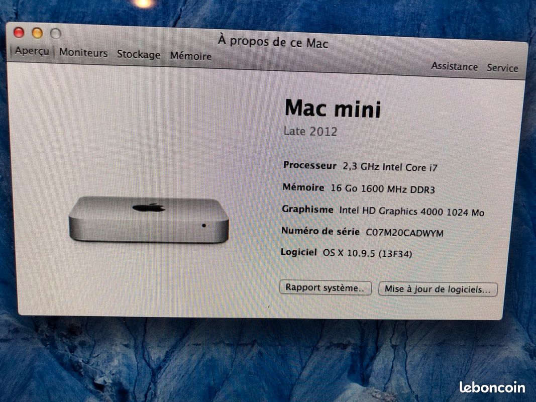 Mac mini A1347 late 2012 : i7 2,3GHz DDR3 16Go (image 2)