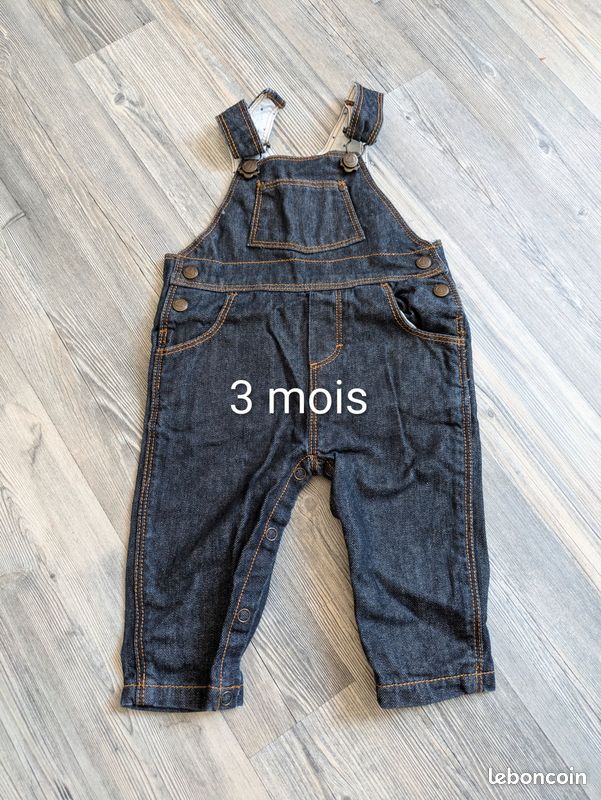 Salopette jean garçon 3 mois Petit bateau Neuve (image 2)