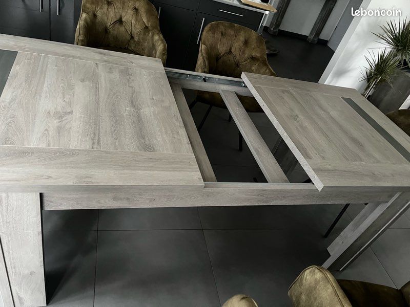 Table salle à manger en chênes gris BOSTON (image 3)
