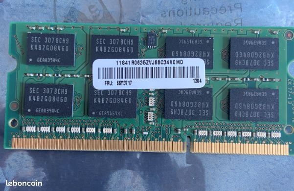 Mémoire Ram Samsung 4gb 2rx8 Pc3 10600s 4GB 2RX8 PC3-10600S DDR3