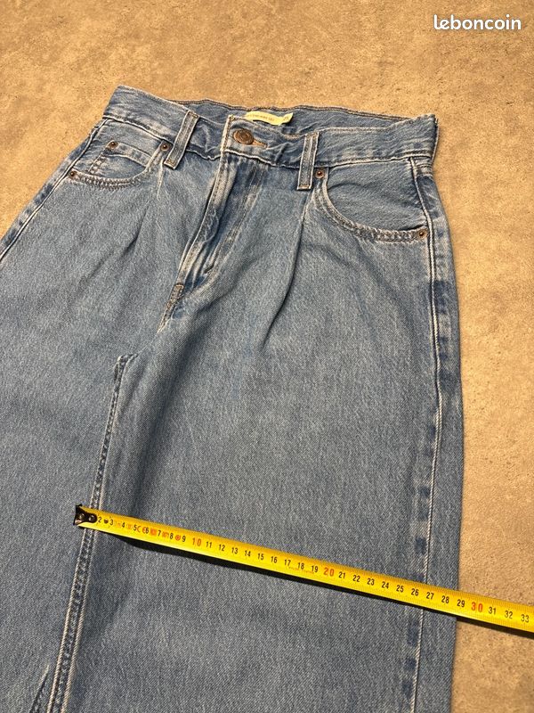 Jean Levi's Baggy Dad Wide Leg premium taille mi-haute en denim bleu | W25 L30 #SLCP287.296 (image 10)