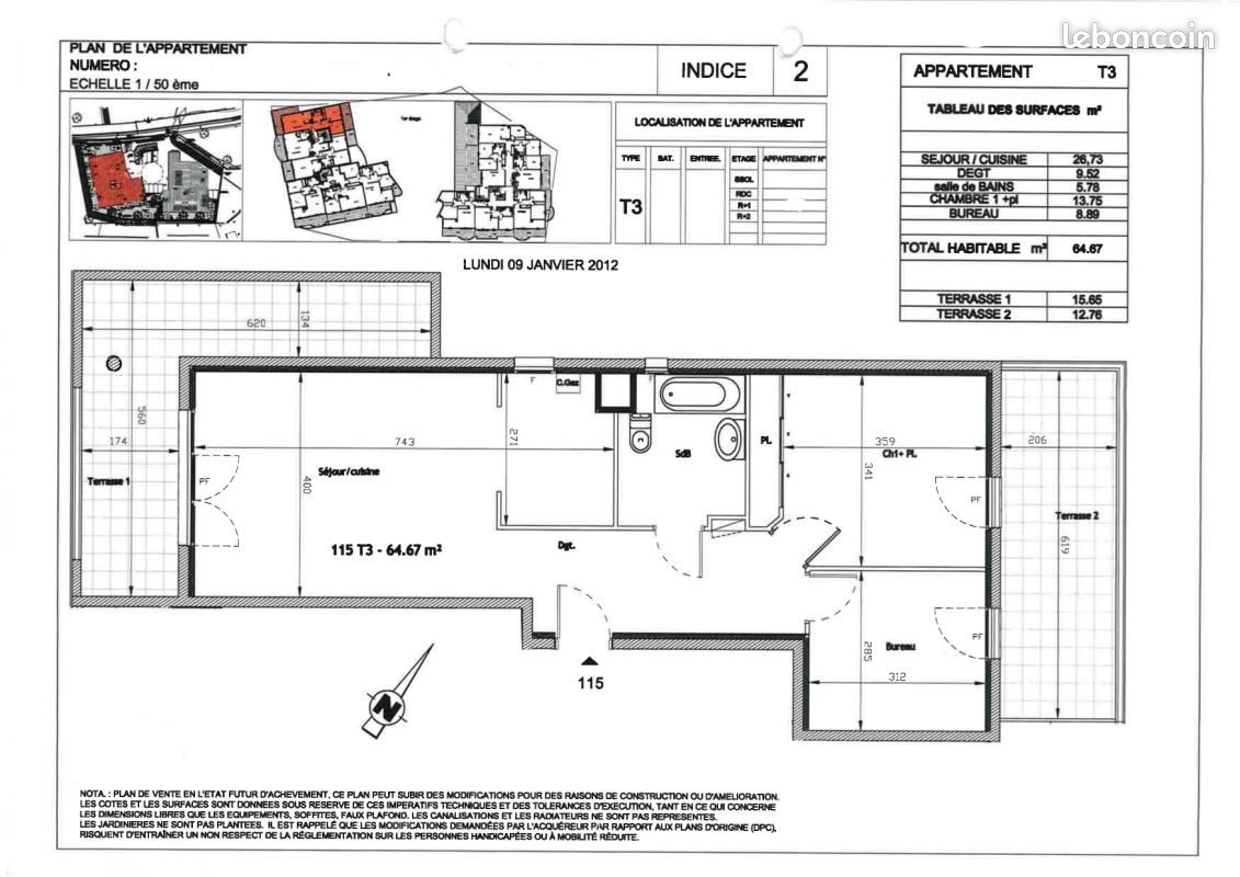 Appartement 3 pièces 64 m² · à La Garde · 64 m² · 1 074 €/mois
