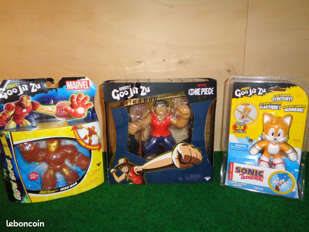 Heroes of Goo Jit Zu: Lot de 3 blister neuf "Marvel-One Piece-Sonic" (image 1)