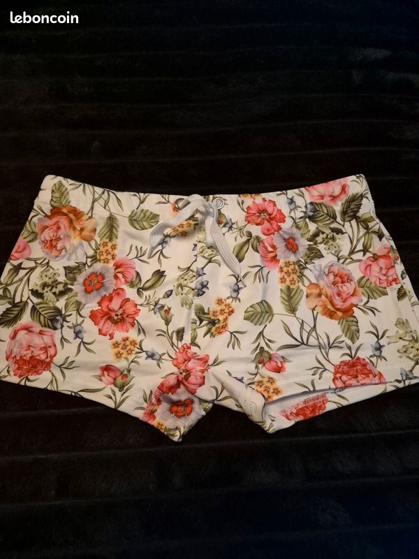Boxer de bain motif rose (image 1)
