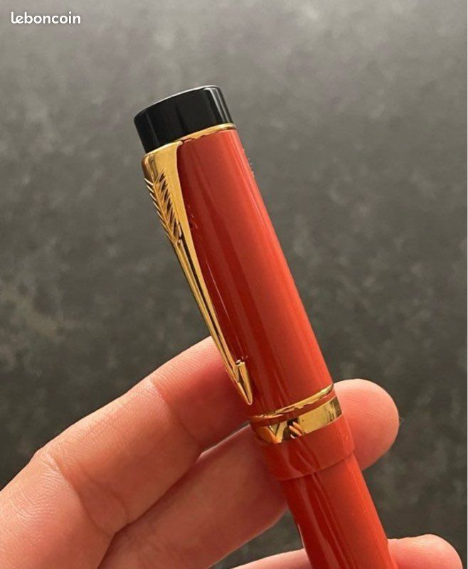 Stylo Plume Parker Duofold Big Red - Légendaire, Plume En Or 18 Carats, Corps Résine Rouge, Occasion De Collection