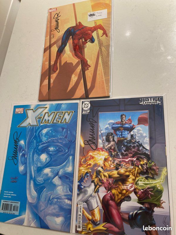 Comics Spider Man X-Men et Justice League signés par Salvador Larroca (image 1)