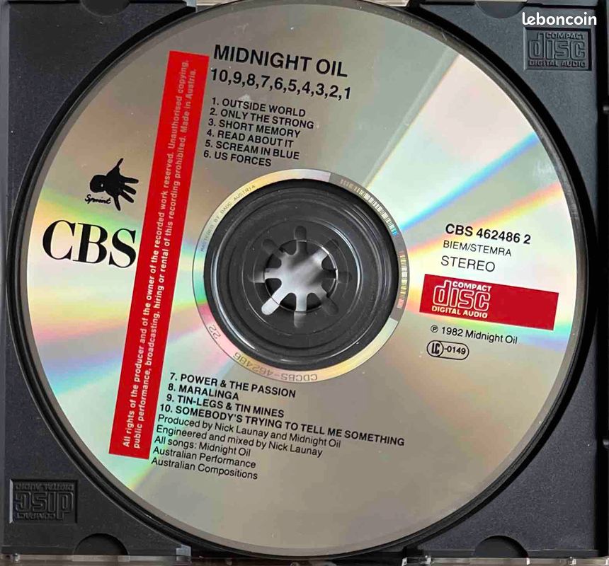 ♥🎼CD🇦🇺 Midnight Oil (10, 9, 8, 7, 6, 5, 4, 3, 2, 1) ✷ 1982 (image 3)