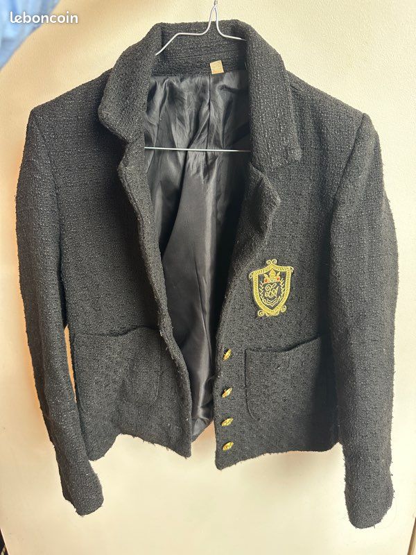 Veste noire style tweed SHEIN Vêtements