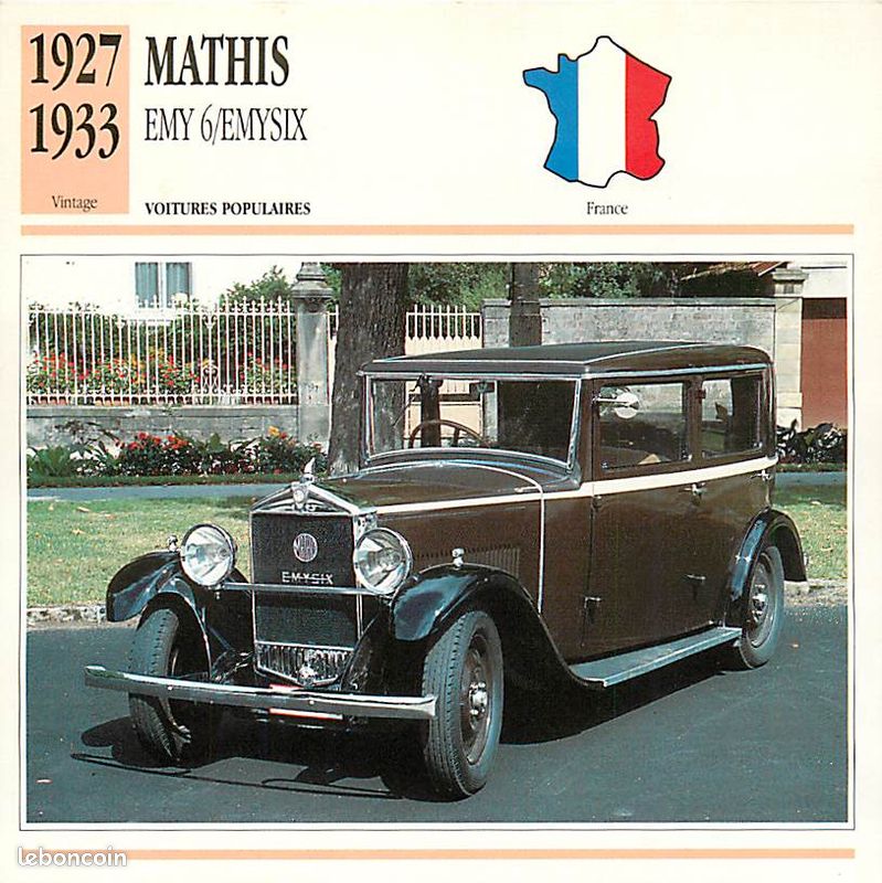 8 exemples de Voitures MATHIS de 1926 -1948 (image 2)