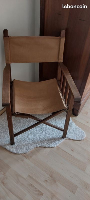 Chaise de réalisateur cuir et bois (image 1)
