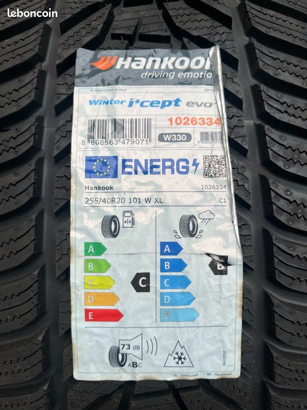 2 pneus hiver 255 40 R 20 101 W HANKOOK NEUF (image 3)