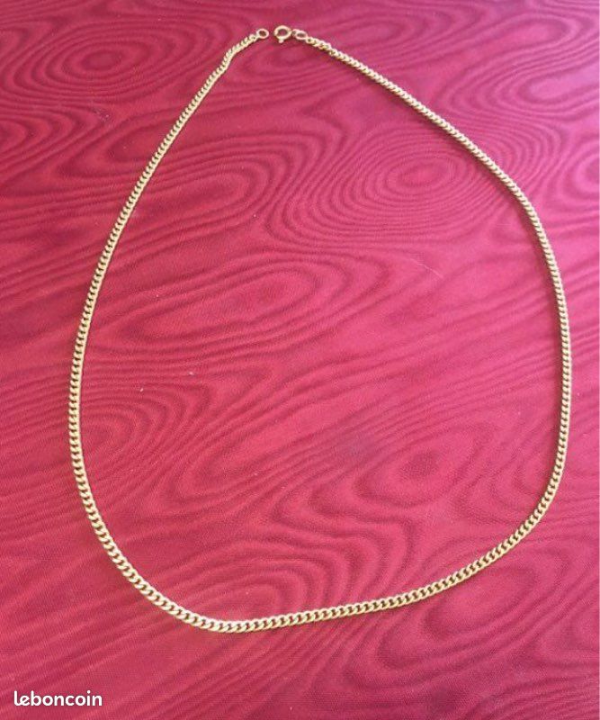 Chaîne en or 18K maille forçat taille 58cm 13.3g-1400 (image 10)