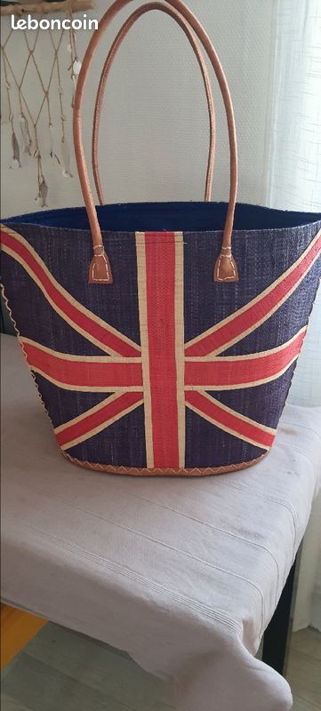 Sac en paille à motif (image 4)