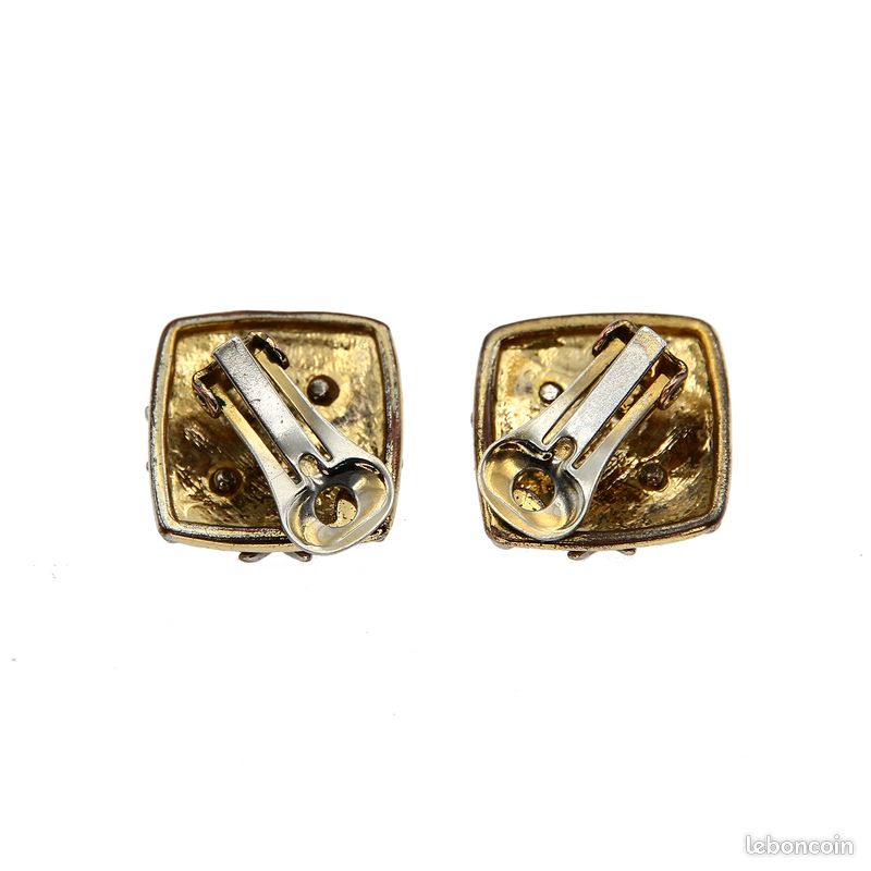 Boucles d’Oreilles Clips Vintage Doré Mat Argenté Années 80 Design Graphique Moderne Bijou Rétro Chic Minimaliste (image 5)