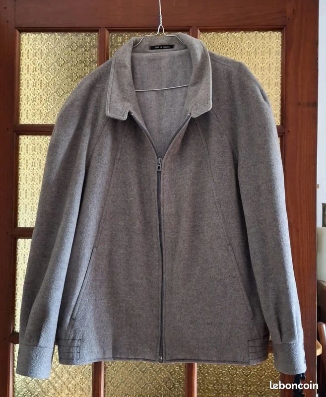Veste polaire grise Made in France - Taille 56 - Laine & Polyester (image 1)