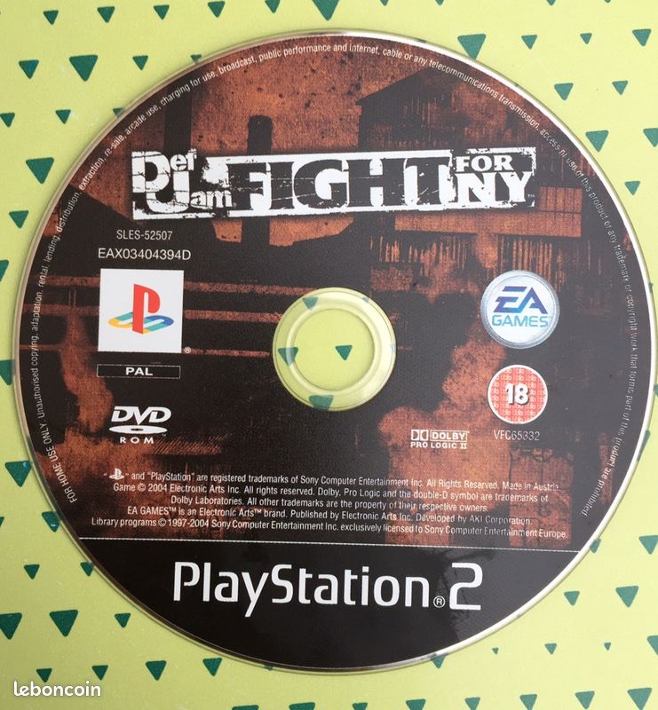 Def jam fight for NY jeu pour console PS2 sony (image 1)