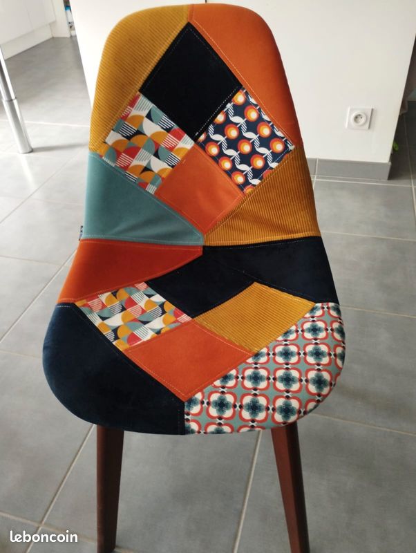 2 Chaises Patchwork velours (image 1)