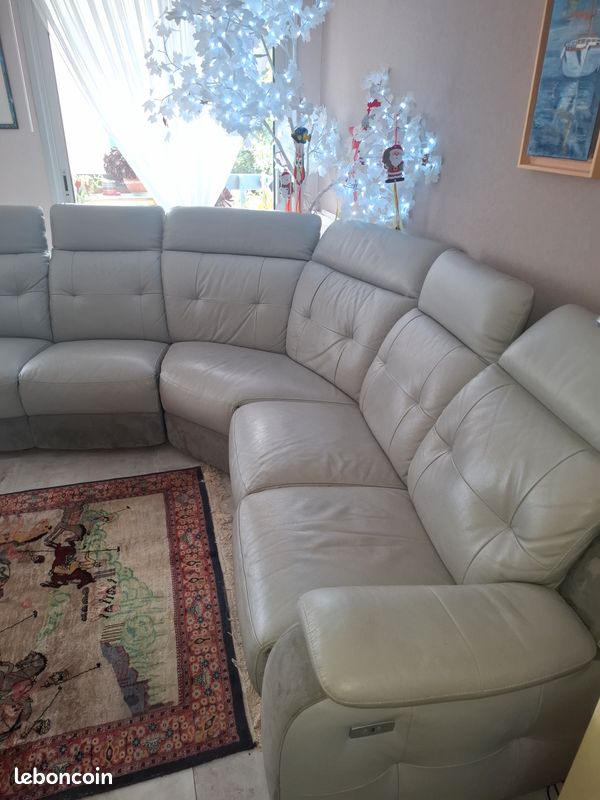 Vend canapé cuir angle 6 place (image 5)