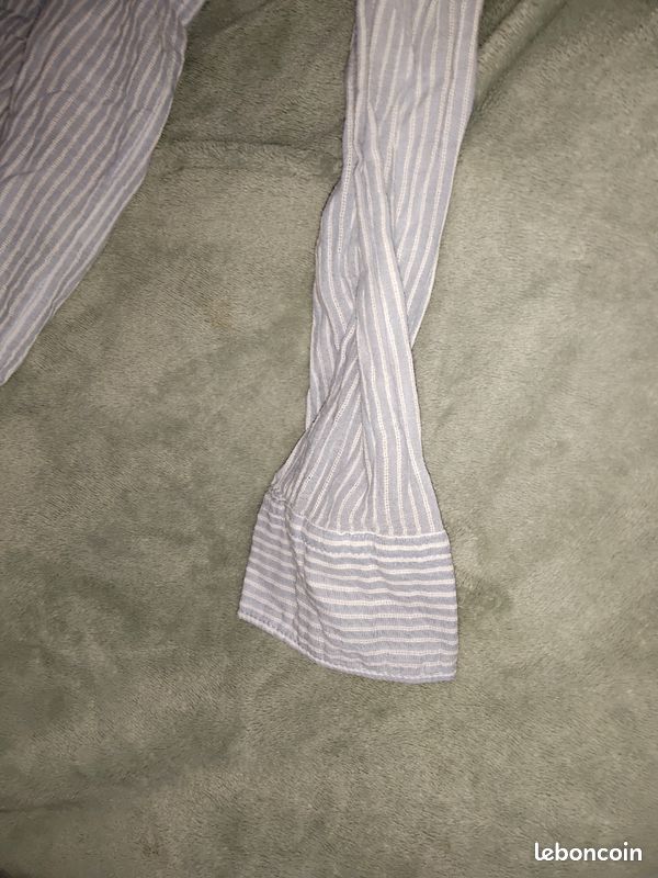 Chemise a rayures blanches et bleues H&M (image 3)
