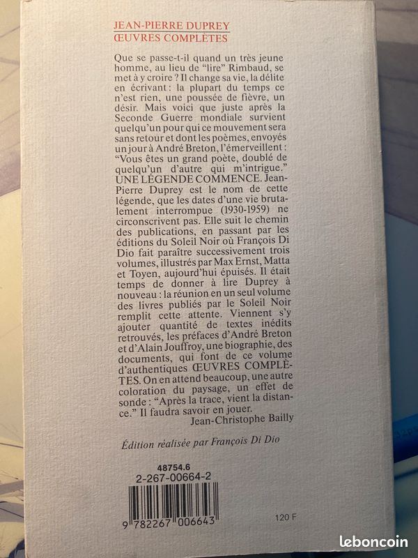œuvres completes, jean pierre duprey (image 2)