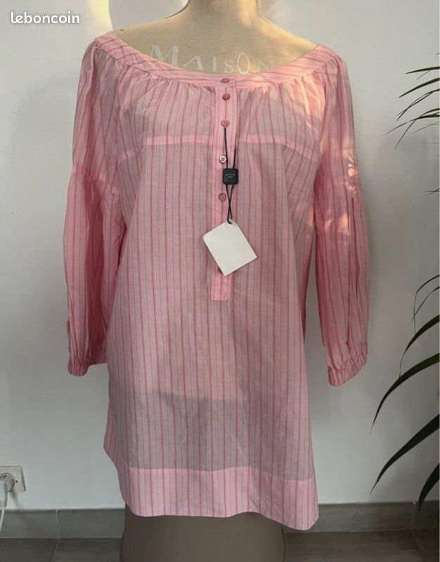 Haut de pyjama rose satiné - Nice & Beauty - Taille L - Vêtements